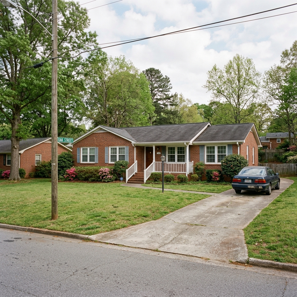 Renovated Georgia traditional brick suburban home in Gwinnett County, Atlanta